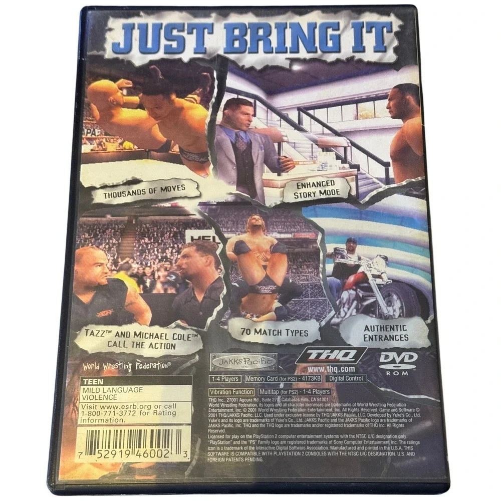 WWF SmackDown! Just Bring It PlayStation 2 PS2 Video Game 2001 THQ SLUS-20316